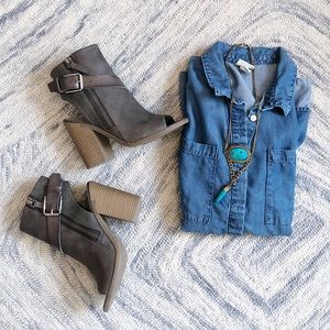 dv Heels Booties Open Toe Brown